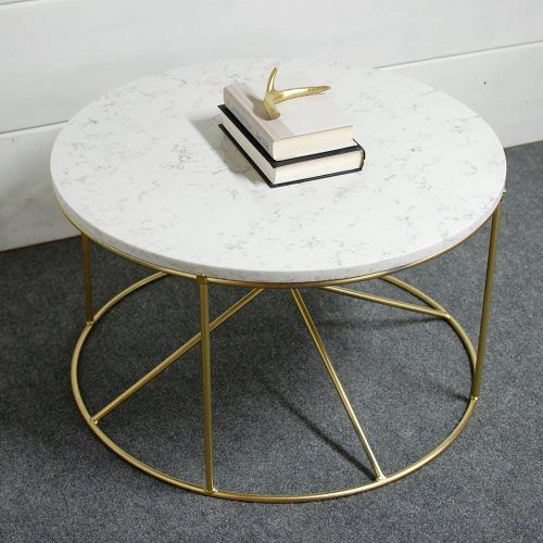 White Marble Gold Metal Coffee Tables (Photo 20 of 20)