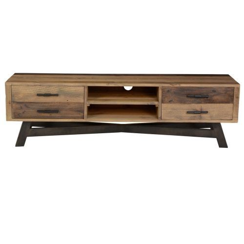 Rustic Country Tv Stands In Weathered Pine Finish (Photo 11 of 20)
