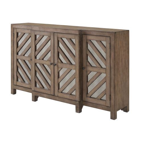 Contemporary Style Wooden Buffets With Two Side Door Storage Cabinets (Photo 20 of 20)