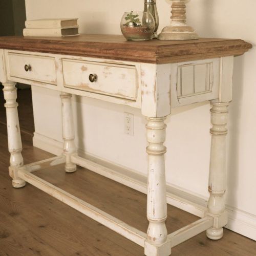 Antique White Distressed Console Tables (Photo 1 of 20)