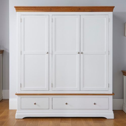 White 3 Door Wardrobes With Drawers (Photo 10 of 20)