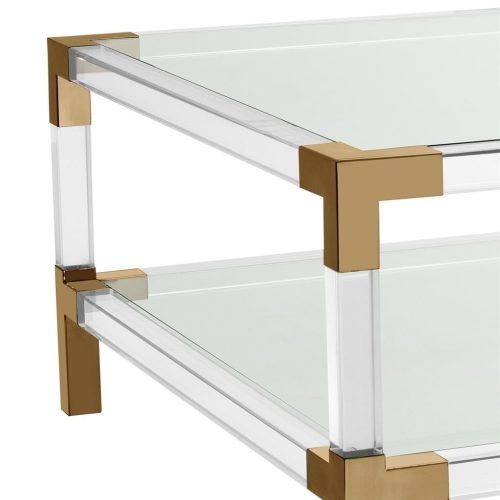 Acrylic & Brushed Brass Coffee Tables (Photo 9 of 20)