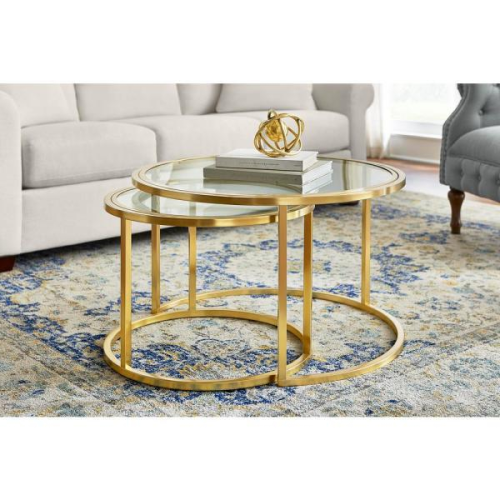 Antique Gold Nesting Coffee Tables (Photo 8 of 20)