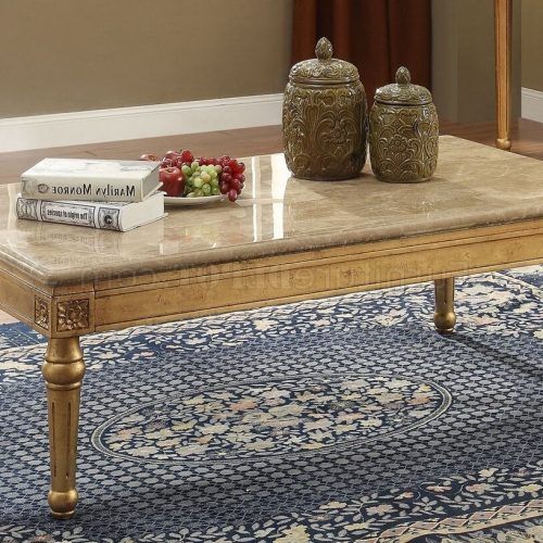 Antiqued Gold Rectangular Coffee Tables (Photo 6 of 20)