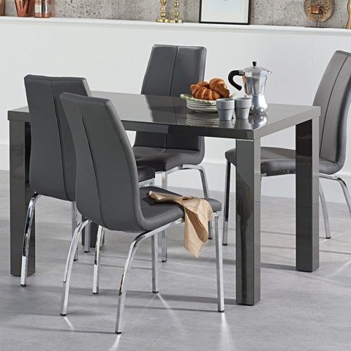 Glossy Gray Dining Tables (Photo 4 of 20)