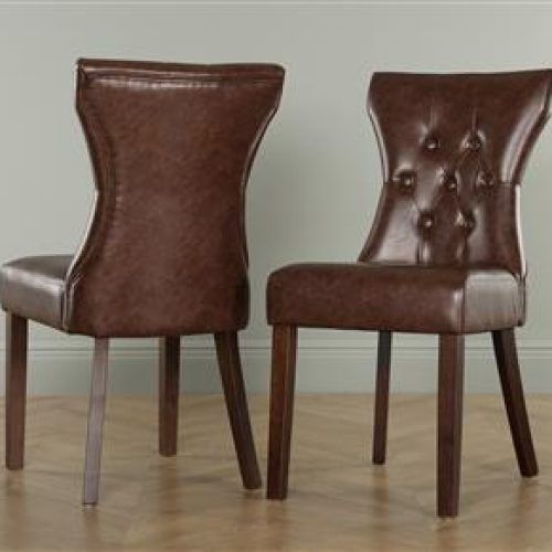 Dark Brown Leather Dining Chairs (Photo 9 of 20)