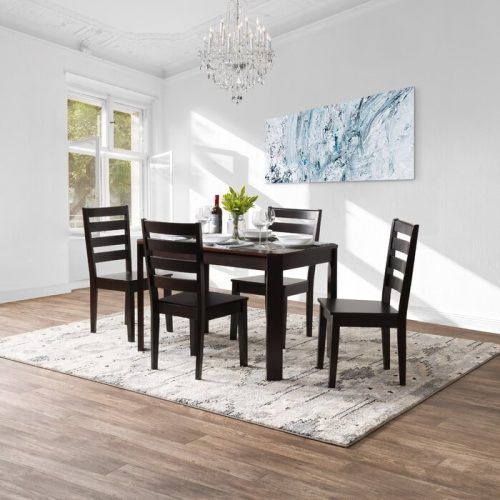 Goodman 5 Piece Solid Wood Dining Sets (Set Of 5) (Photo 2 of 20)