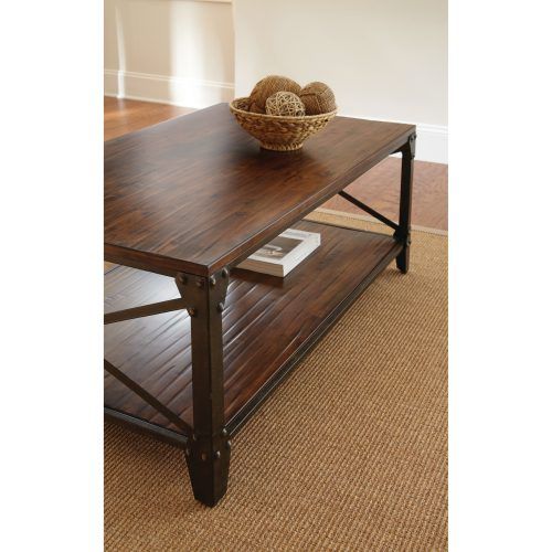 Carbon Loft Fischer Brown Solid Birch And Iron Rustic Coffee Tables (Photo 4 of 20)