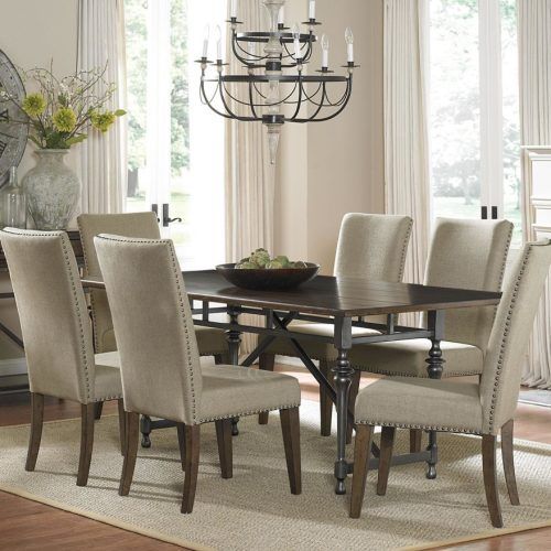 Jaxon 7 Piece Rectangle Dining Sets With Upholstered Chairs (Photo 11 of 20)