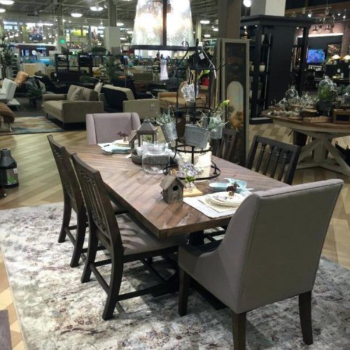 Magnolia Home Shop Floor Dining Tables With Iron Trestle (Photo 14 of 20)