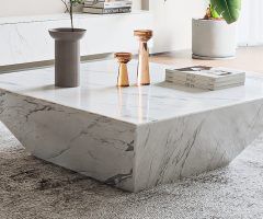 20 Collection of White Faux Marble Coffee Tables