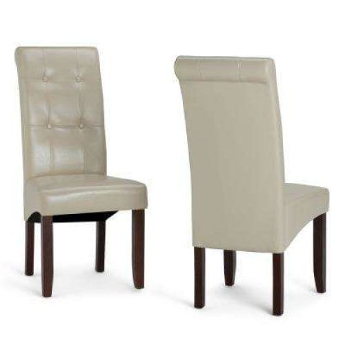 Cream Faux Leather Dining Chairs (Photo 17 of 20)