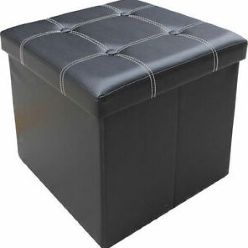 Silver Faux Leather Ottomans With Pull Tab (Photo 18 of 20)