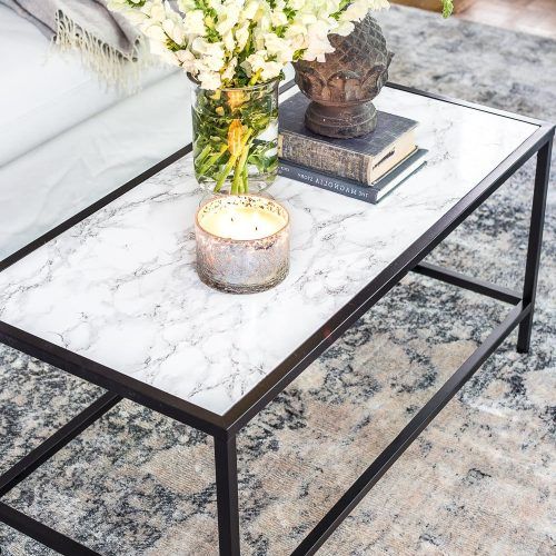 Faux-Marble Top Coffee Tables (Photo 8 of 20)