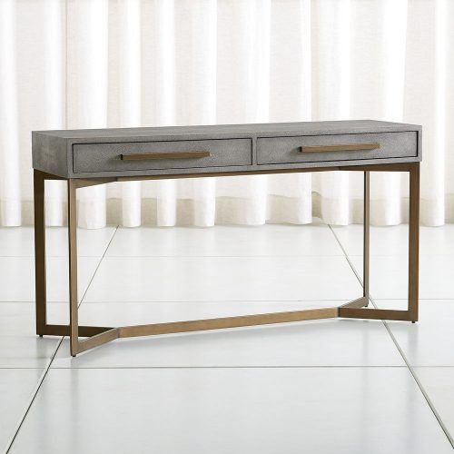 Faux Shagreen Console Tables (Photo 8 of 20)