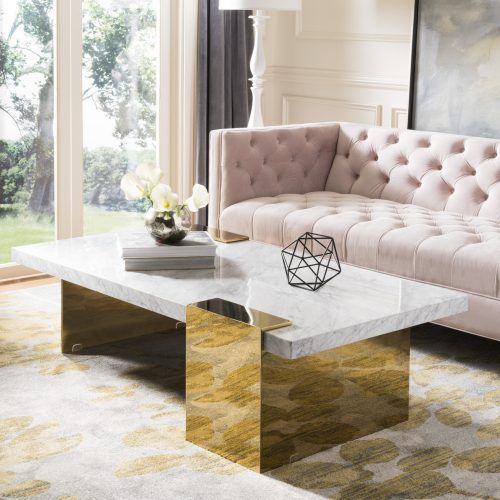 White Faux Marble Coffee Tables (Photo 7 of 20)