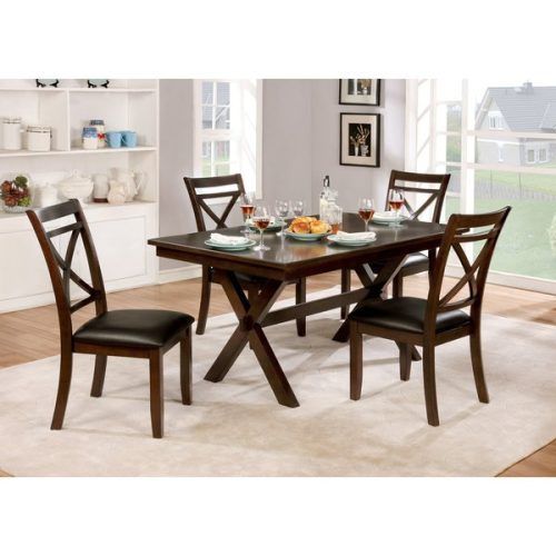 Adan 5 Piece Solid Wood Dining Sets (Set Of 5) (Photo 11 of 20)