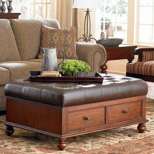 Brown Leather Ottoman Coffee Tables (Photo 10 of 20)