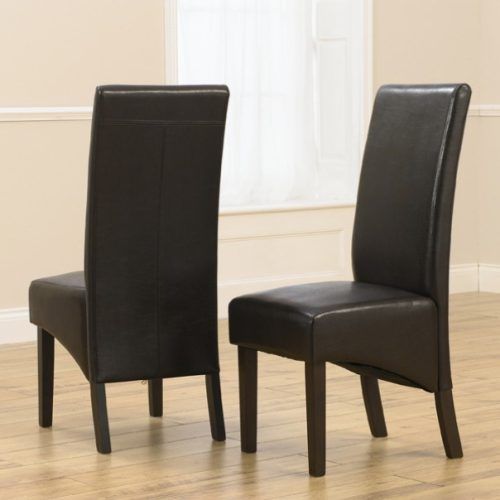 Dark Brown Leather Dining Chairs (Photo 4 of 20)