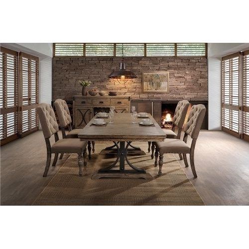Caden 5 Piece Round Dining Sets With Upholstered Side Chairs (Photo 20 of 20)