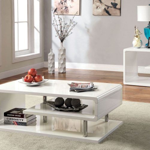 Gloss White Steel Coffee Tables (Photo 2 of 20)