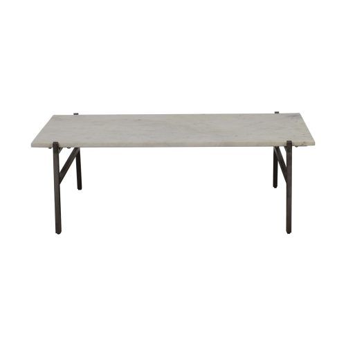 Slab Small Marble Coffee Tables With Antiqued Silver Base (Photo 1 of 20)