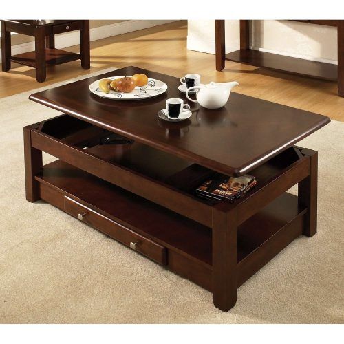 Square Dark Wood Coffee Table (Photo 12 of 20)