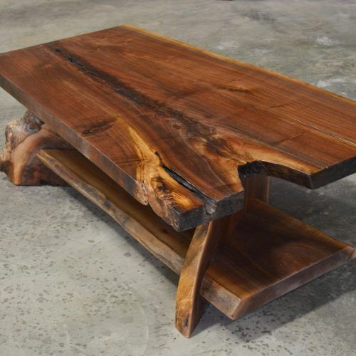Walnut Wood And Gold Metal Coffee Tables (Photo 15 of 20)