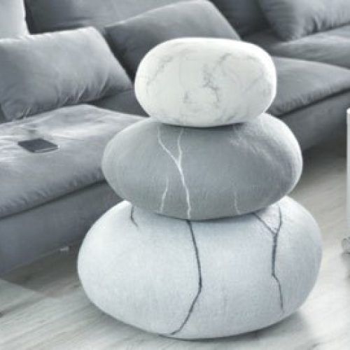 Stone Wool With Wooden Legs Ottomans (Photo 3 of 20)