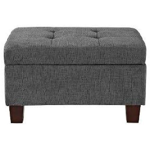 Gray Fabric Tufted Oval Ottomans (Photo 4 of 20)