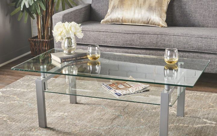 20 Inspirations Finbar Modern Rectangle Glass Coffee Tables