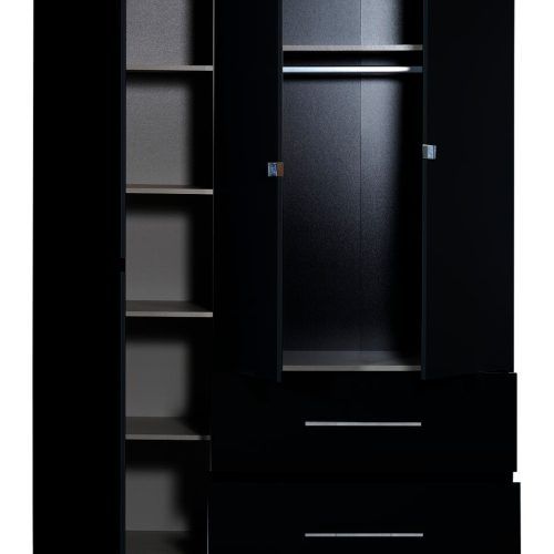 3 Door Black Wardrobes (Photo 7 of 20)