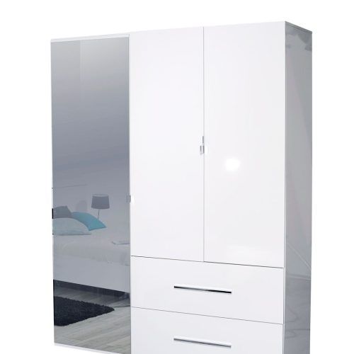 White 3 Door Wardrobes With Drawers (Photo 4 of 20)