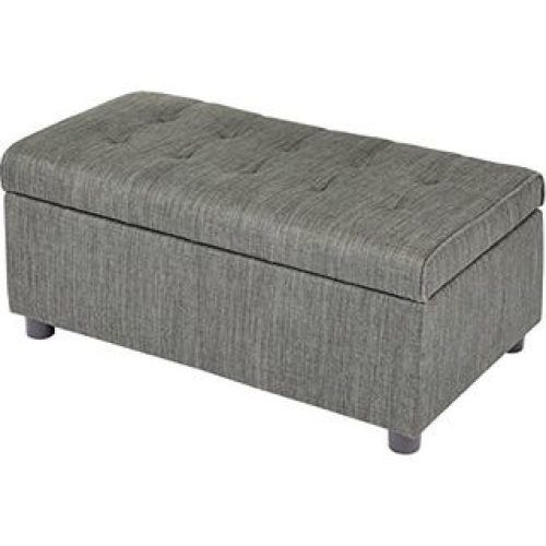 Gray Fabric Oval Ottomans (Photo 4 of 20)