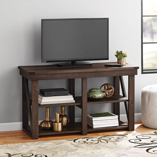 Whalen Shelf Tv Stands With Floater Mount In Weathered Dark Pine Finish (Photo 3 of 20)