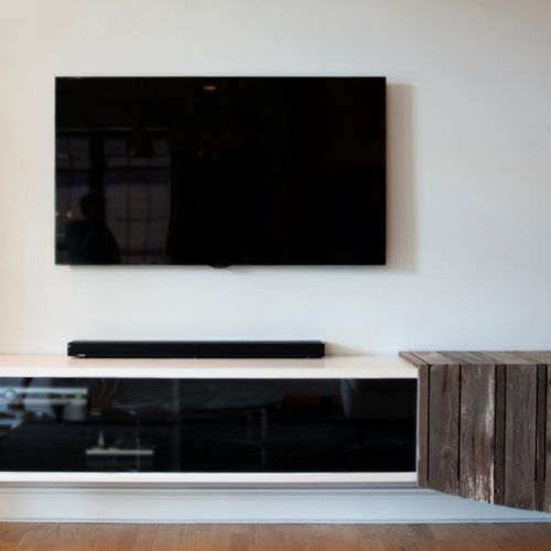Floating Tv Shelf Wall Mounted Storage Shelf Modern Tv Stands (Photo 16 of 20)