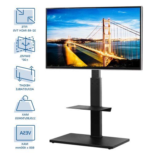 Rfiver Universal Floor Tv Stands Base Swivel Mount With Height Adjustable Cable Management (Photo 4 of 20)
