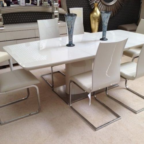 Cream Gloss Dining Tables And Chairs (Photo 1 of 20)