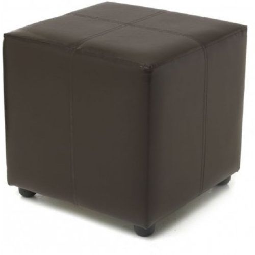Black Faux Leather Cube Ottomans (Photo 10 of 17)