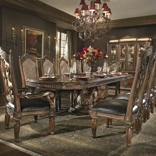 Valencia 5 Piece Round Dining Sets With Uph Seat Side Chairs (Photo 14 of 20)