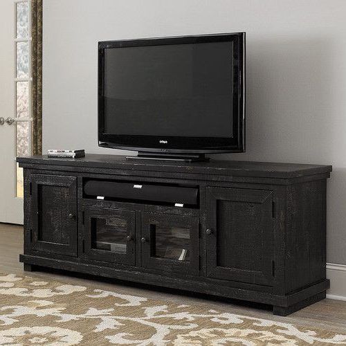 Modern Tv Stands In Oak Wood And Black Accents With Storage Doors (Photo 7 of 20)