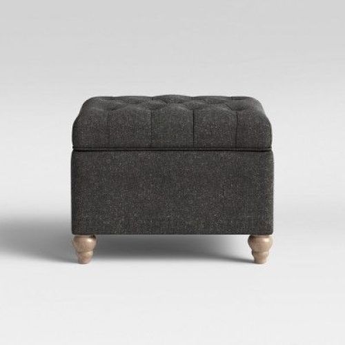 Gray Fabric Tufted Oval Ottomans (Photo 8 of 20)