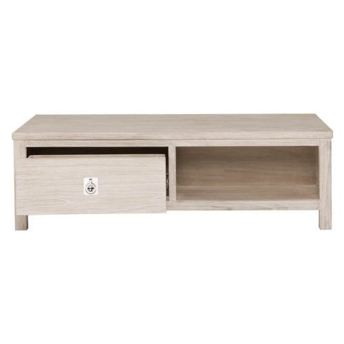 White Wash 2-Drawer/1-Door Coffee Tables (Photo 2 of 20)