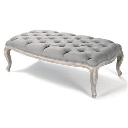 Brown And Gray Button Tufted Ottomans (Photo 16 of 20)