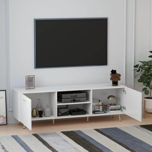 White Tv Stands Entertainment Center (Photo 4 of 20)
