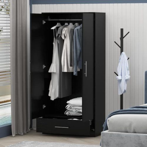 Black Wardrobes With Drawers (Photo 2 of 20)