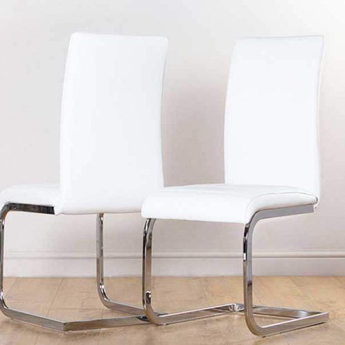 White Leather Dining Chairs (Photo 3 of 20)