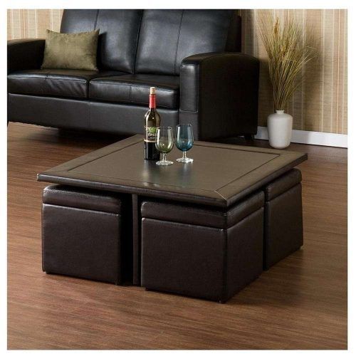 Brown Leather Ottoman Coffee Tables With Storages (Photo 10 of 20)