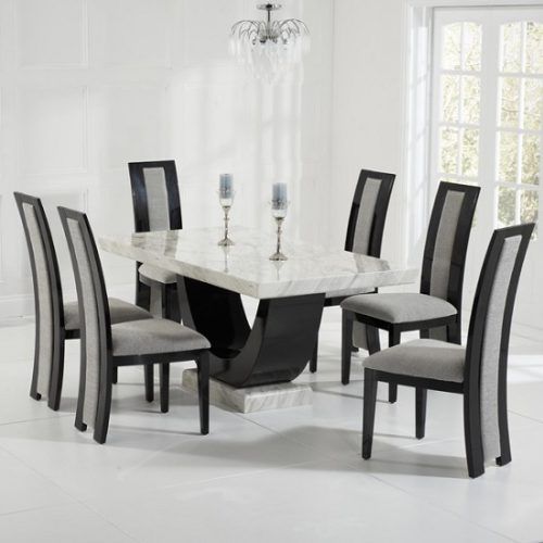 Marble Effect Dining Tables And Chairs (Photo 9 of 20)