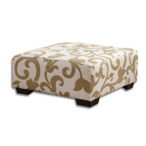 Beige And Light Gray Fabric Pouf Ottomans (Photo 10 of 20)